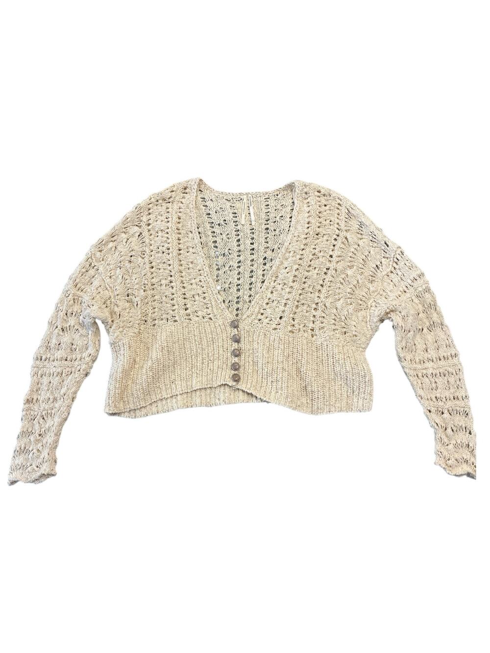 Anthropologie Whimsical Boho Oversized Crop Knit Sweater
